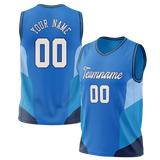 Custom Unisex Royal Blue & Light Blue Pattern Basketball Jersey BS0000321921