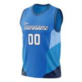 Custom Unisex Royal Blue & Light Blue Pattern Basketball Jersey BS0000321921