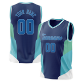 Custom Unisex Dark Purple & Teal Pattern Basketball Jersey BS0000322217