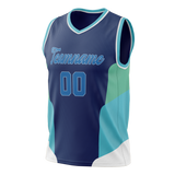 Custom Unisex Dark Purple & Teal Pattern Basketball Jersey BS0000322217