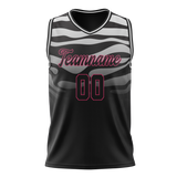 Custom Unisex Black & White Pattern Basketball Jersey BS0000330102