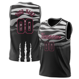 Custom Unisex Black & White Pattern Basketball Jersey