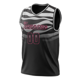 Custom Unisex Black & White Pattern Basketball Jersey BS0000330102