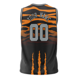 Custom Unisex Black & Light Orange Pattern Basketball Jersey BS0000330111