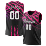 Custom Unisex Black & Pink Pattern Basketball Jersey