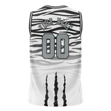 Custom Unisex White & Black Pattern Basketball Jersey BS0000330201