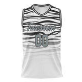 Custom Unisex White & Black Pattern Basketball Jersey BS0000330201