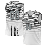 Custom Unisex White & Black Pattern Basketball Jersey