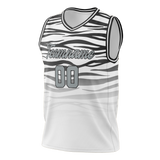 Custom Unisex White & Black Pattern Basketball Jersey BS0000330201