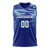 Custom Unisex Royal Blue & Light Blue Pattern Basketball Jersey BS0000331921