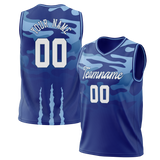 Custom Unisex Royal Blue & Light Blue Pattern Basketball Jersey