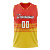 Custom Unisex Orange & Yellow Pattern Basketball Jersey BS0000341012