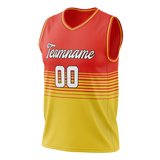 Custom Unisex Orange & Yellow Pattern Basketball Jersey BS0000341012