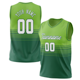 Custom Unisex Kelly Green & Green Pattern Basketball Jersey