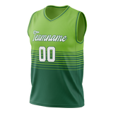 Custom Unisex Kelly Green & Green Pattern Basketball Jersey BS0000341514