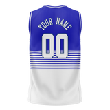 Custom Unisex Royal Blue & White Pattern Basketball Jersey BS0000341902