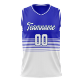 Custom Unisex Royal Blue & White Pattern Basketball Jersey BS0000341902