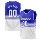 Custom Unisex Royal Blue & White Pattern Basketball Jersey BS0000341902