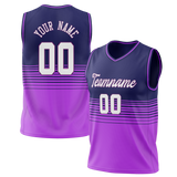 Custom Unisex Dark Purple & Light Purple Pattern Basketball Jersey BS0000342224