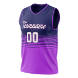 Custom Unisex Dark Purple & Light Purple Pattern Basketball Jersey BS0000342224