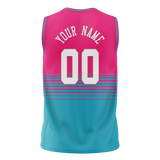 Custom Unisex Pink & Dark Aqua Pattern Basketball Jersey BS0000342516