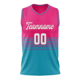 Custom Unisex Pink & Dark Aqua Pattern Basketball Jersey BS0000342516