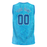 Custom Unisex Blue & Light Blue Pattern Basketball Jersey BS0000352021