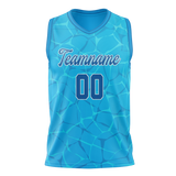 Custom Unisex Blue & Light Blue Pattern Basketball Jersey BS0000352021