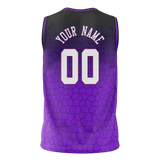 Custom Unisex Purple & Light Purple Pattern Basketball Jersey BS0000352324