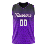 Custom Unisex Purple & Light Purple Pattern Basketball Jersey BS0000352324