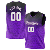 Custom Unisex Purple & Light Purple Pattern Basketball Jersey BS0000352324