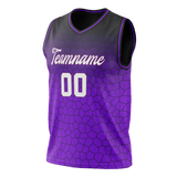 Custom Unisex Purple & Light Purple Pattern Basketball Jersey BS0000352324