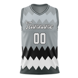 Custom Unisex Gray & Silver Pattern Basketball Jersey BS0000360304