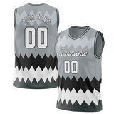 Custom Unisex Gray & Silver Pattern Basketball Jersey