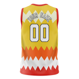 Custom Unisex Yellow & Light Orange Pattern Basketball Jersey BS0000361211