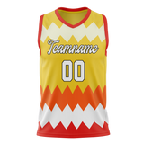 Custom Unisex Yellow & Light Orange Pattern Basketball Jersey BS0000361211