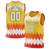 Custom Unisex Yellow & Light Orange Pattern Basketball Jersey