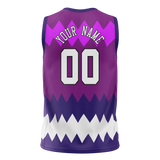 Custom Unisex Dark Purple & Light Blue Pattern Basketball Jersey BS0000362221