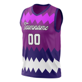 Custom Unisex Dark Purple & Light Blue Pattern Basketball Jersey BS0000362221