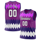 Custom Unisex Dark Purple & Light Blue Pattern Basketball Jersey