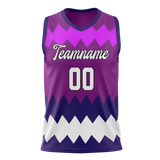 Custom Unisex Dark Purple & Light Blue Pattern Basketball Jersey BS0000362221