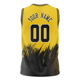 Custom Unisex Yellow & Black Pattern Basketball Jersey BS0000371201