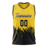 Custom Unisex Yellow & Black Pattern Basketball Jersey BS0000371201