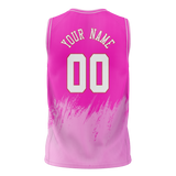 Custom Unisex Pink & Light Pink Pattern Basketball Jersey BS0000372526