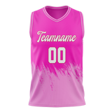 Custom Unisex Pink & Light Pink Pattern Basketball Jersey BS0000372526