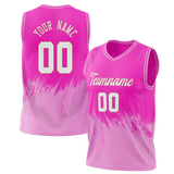 Custom Unisex Pink & Light Pink Pattern Basketball Jersey