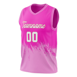 Custom Unisex Pink & Light Pink Pattern Basketball Jersey BS0000372526