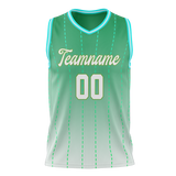 Custom Unisex Teal & White Pattern Basketball Jersey BS0000381702