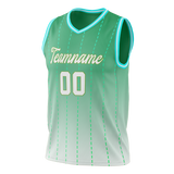 Custom Unisex Teal & White Pattern Basketball Jersey BS0000381702