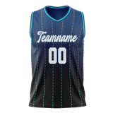 Custom Unisex Navy Blue & Royal Blue Pattern Basketball Jersey BS0000381819